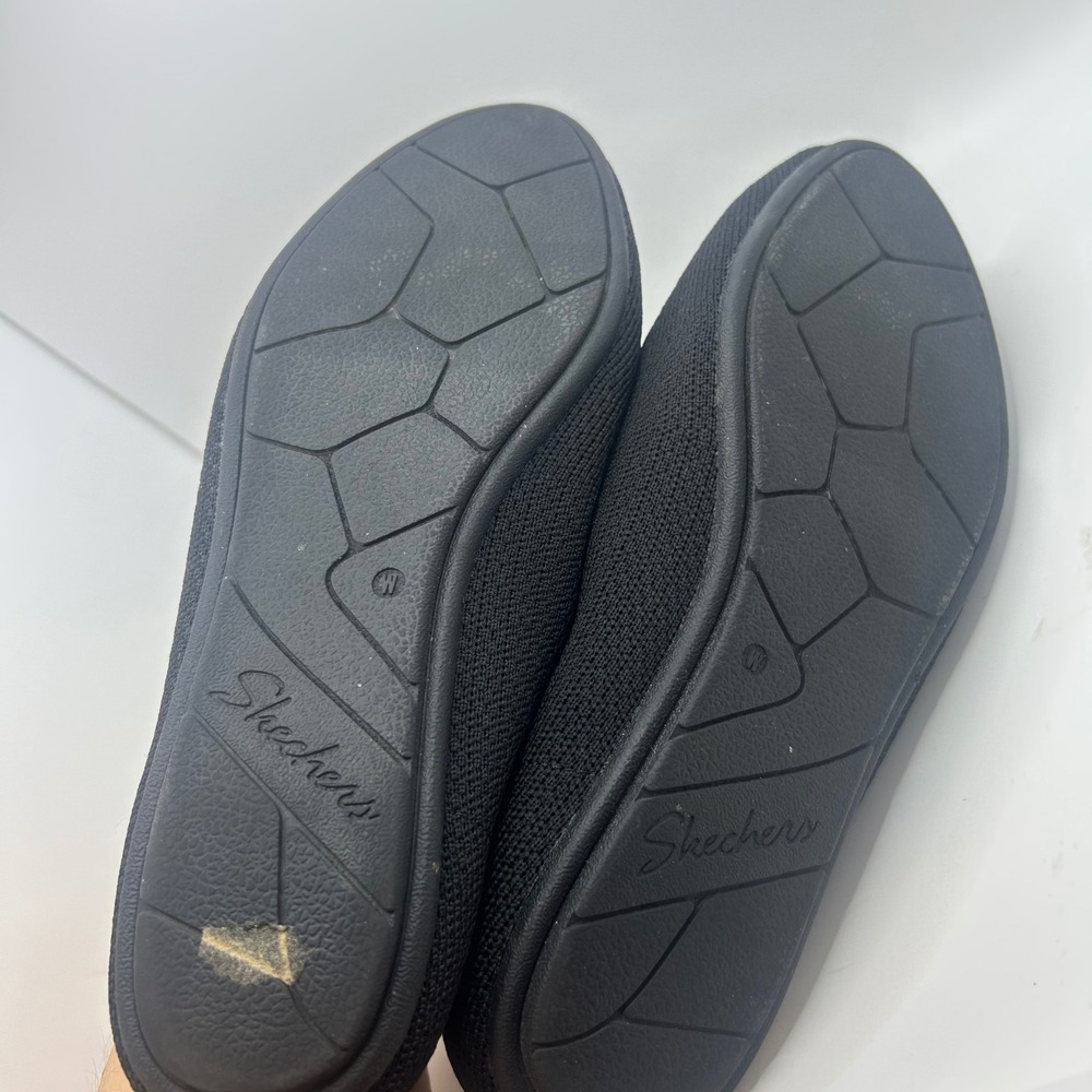 Skechers Cleo 2.0 Love Spell Black Knit Scalloped Ballet Flat Wide Fit 158343W 9 - Picture 9 of 9